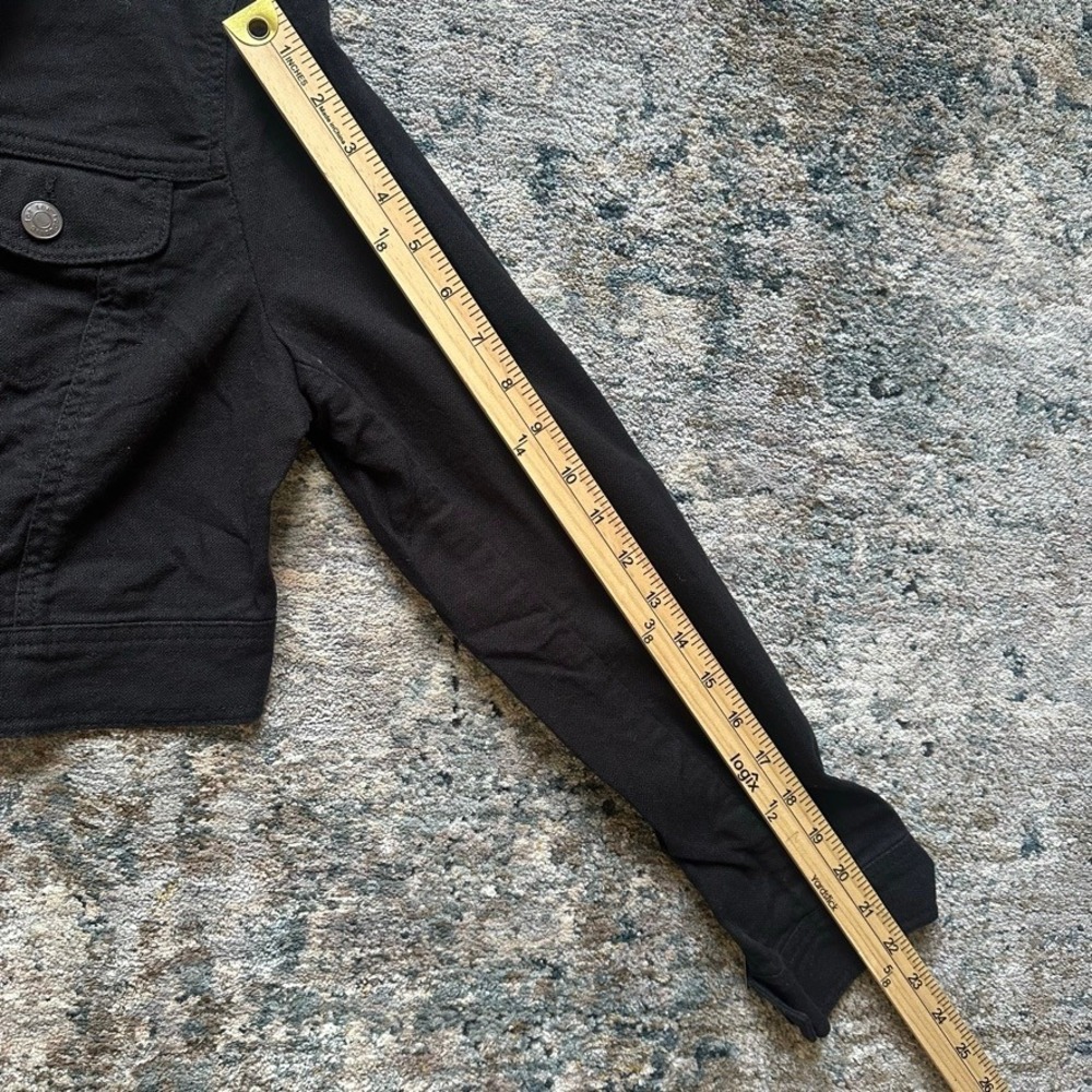 For The Republic Y2K Black Cropped Jacket Linen Cotton Blend Zip Cuff Small NWT - Picture 8 of 8